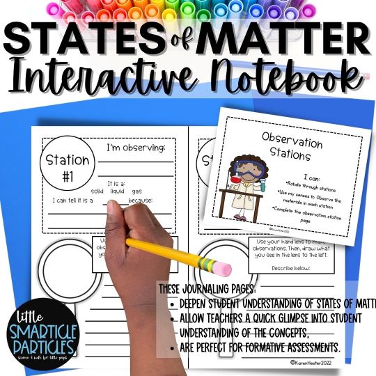 States of Matter science interactive notebook activities from Little Smarticle Particles